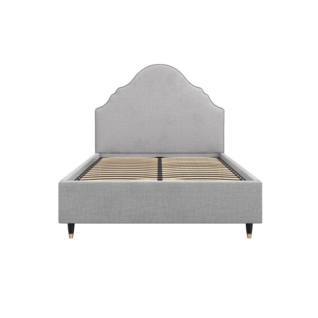 Albin Light Grey Ornate Headboard Bed 