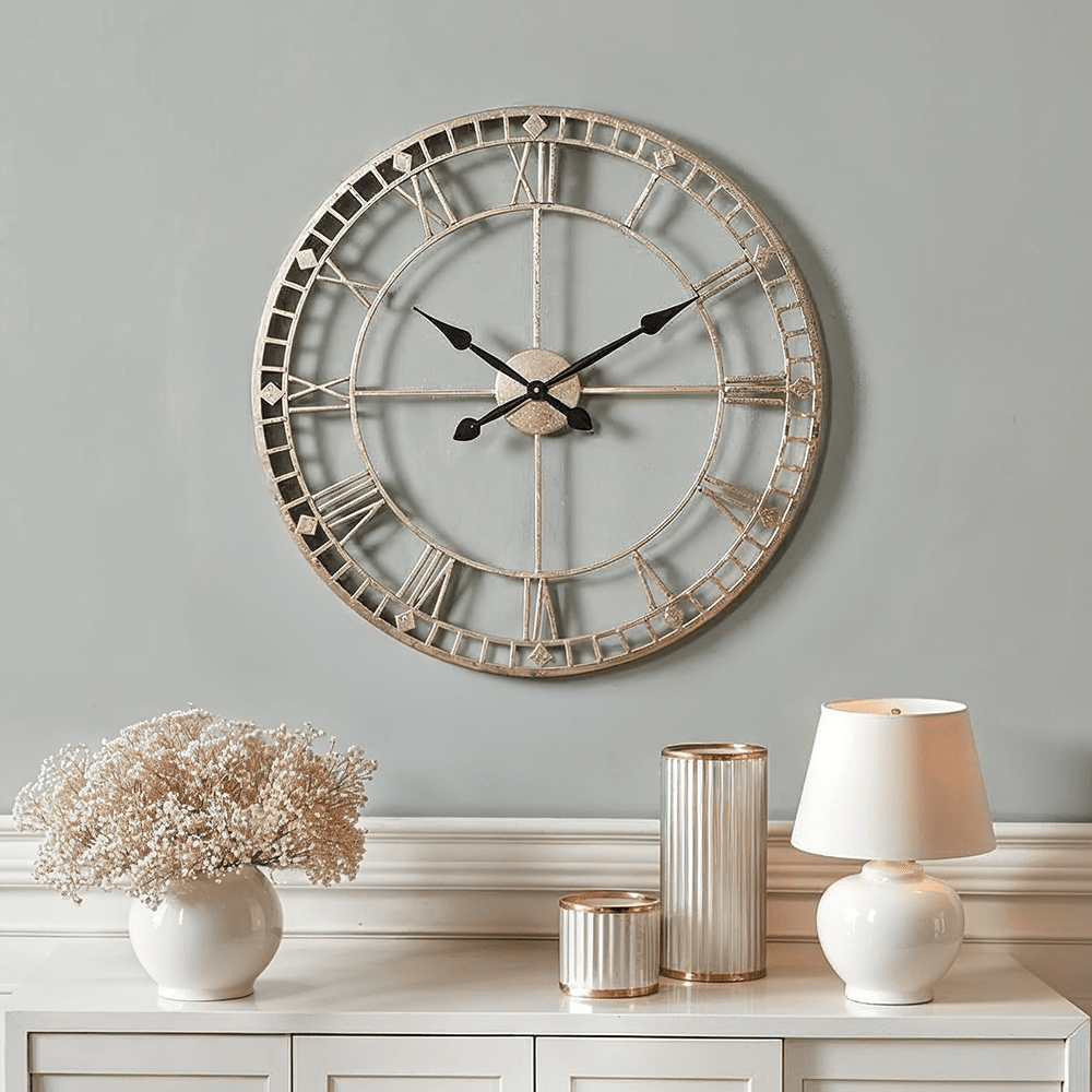 Aldina Large Metal Round Wall Clock