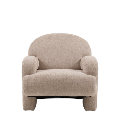 Aldo Beige Textured Curved Back Accent Chair Furniture 