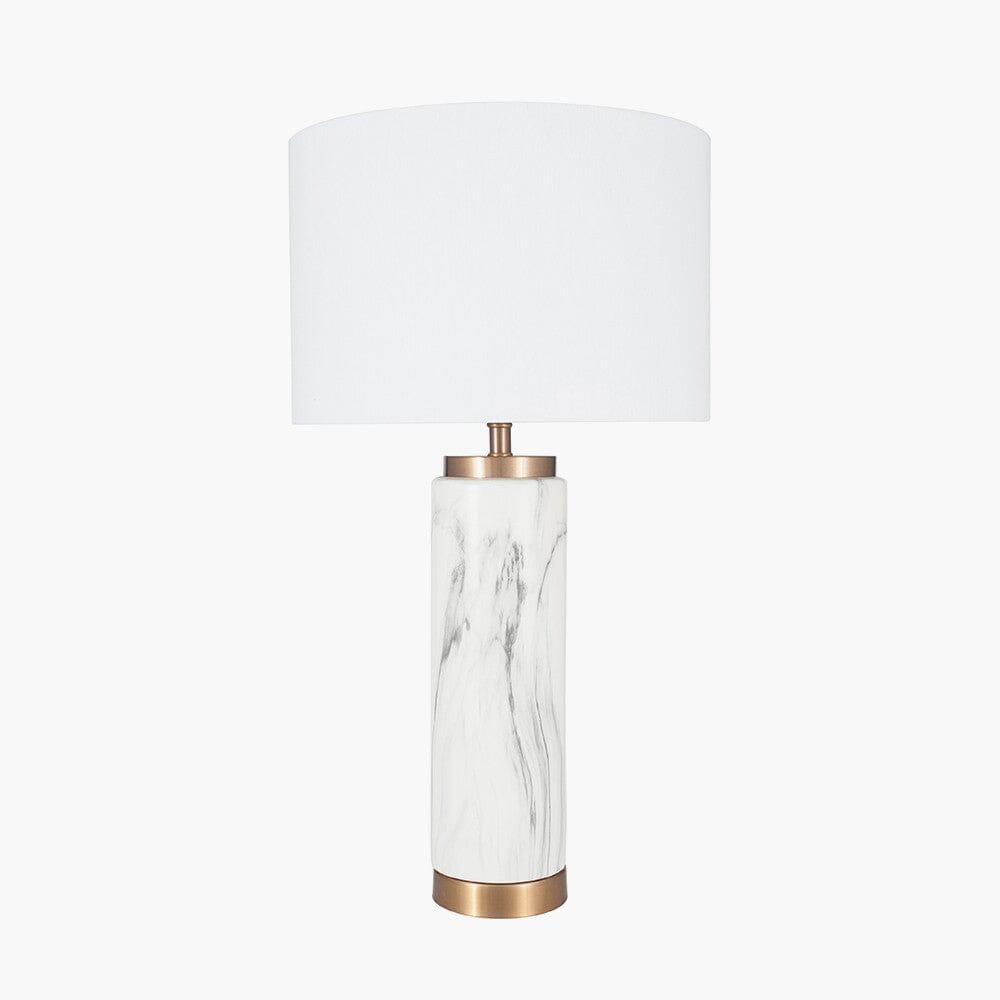 Alessia Marble Effect Ceramic Table Lamp Lighting 