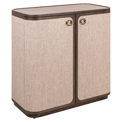 Alexandra Luxury Linen & Dark Brown Oak 2 Door Sideboard Furniture 