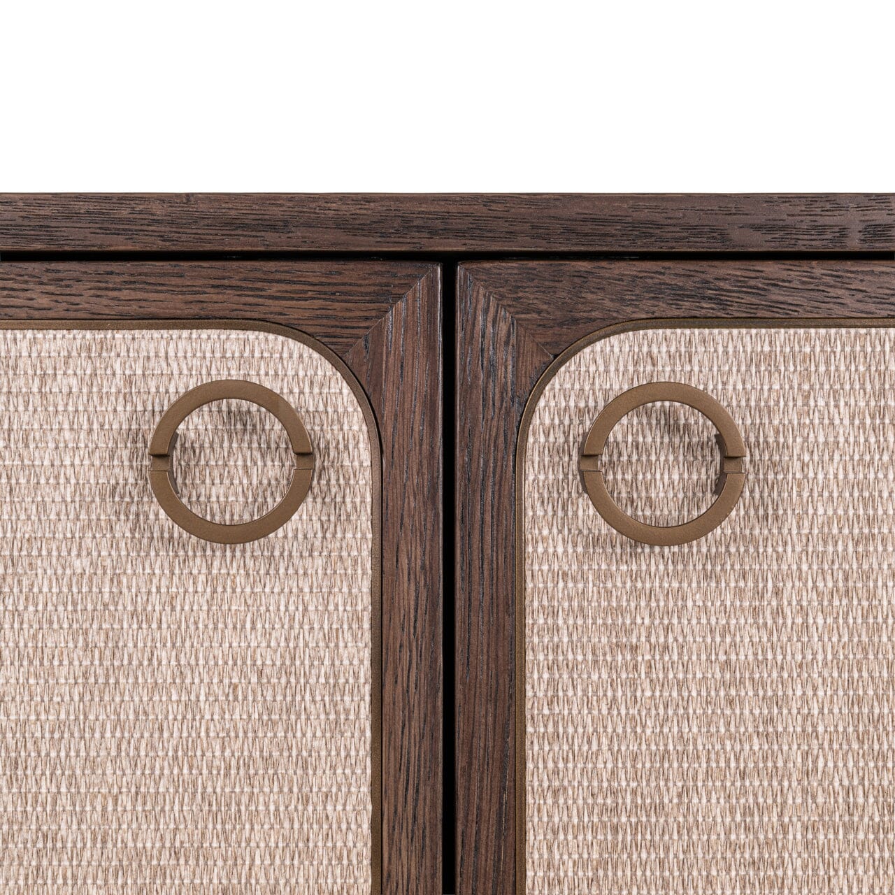 Alexandra Luxury Linen & Dark Brown Oak 2 Door Sideboard Furniture 