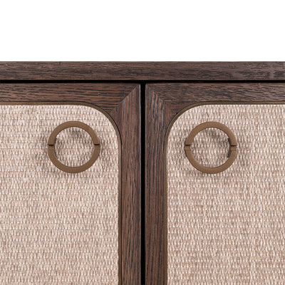 Alexandra Luxury Linen & Dark Brown Oak 2 Door Sideboard Furniture 