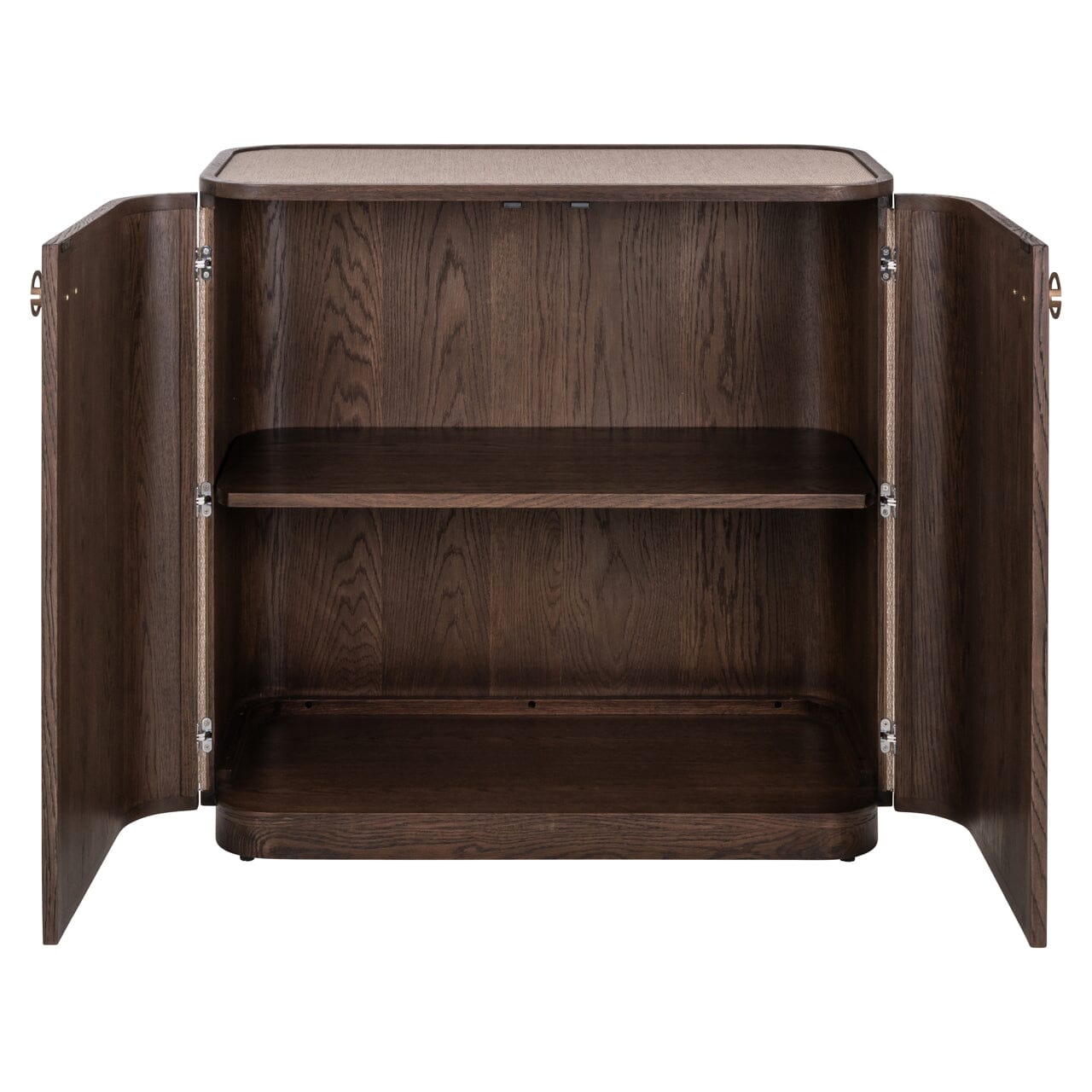 Alexandra Luxury Linen & Dark Brown Oak 2 Door Sideboard Furniture 