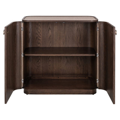 Alexandra Luxury Linen & Dark Brown Oak 2 Door Sideboard Furniture 
