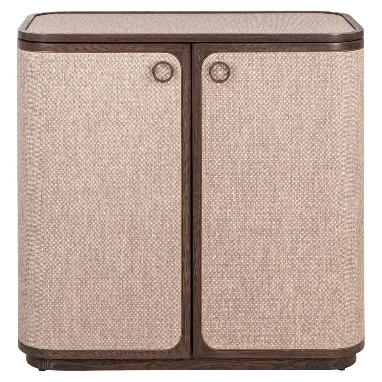 Alexandra Luxury Linen & Dark Brown Oak 2 Door Sideboard Furniture 