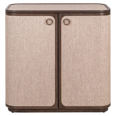 Alexandra Luxury Linen & Dark Brown Oak 2 Door Sideboard Furniture 