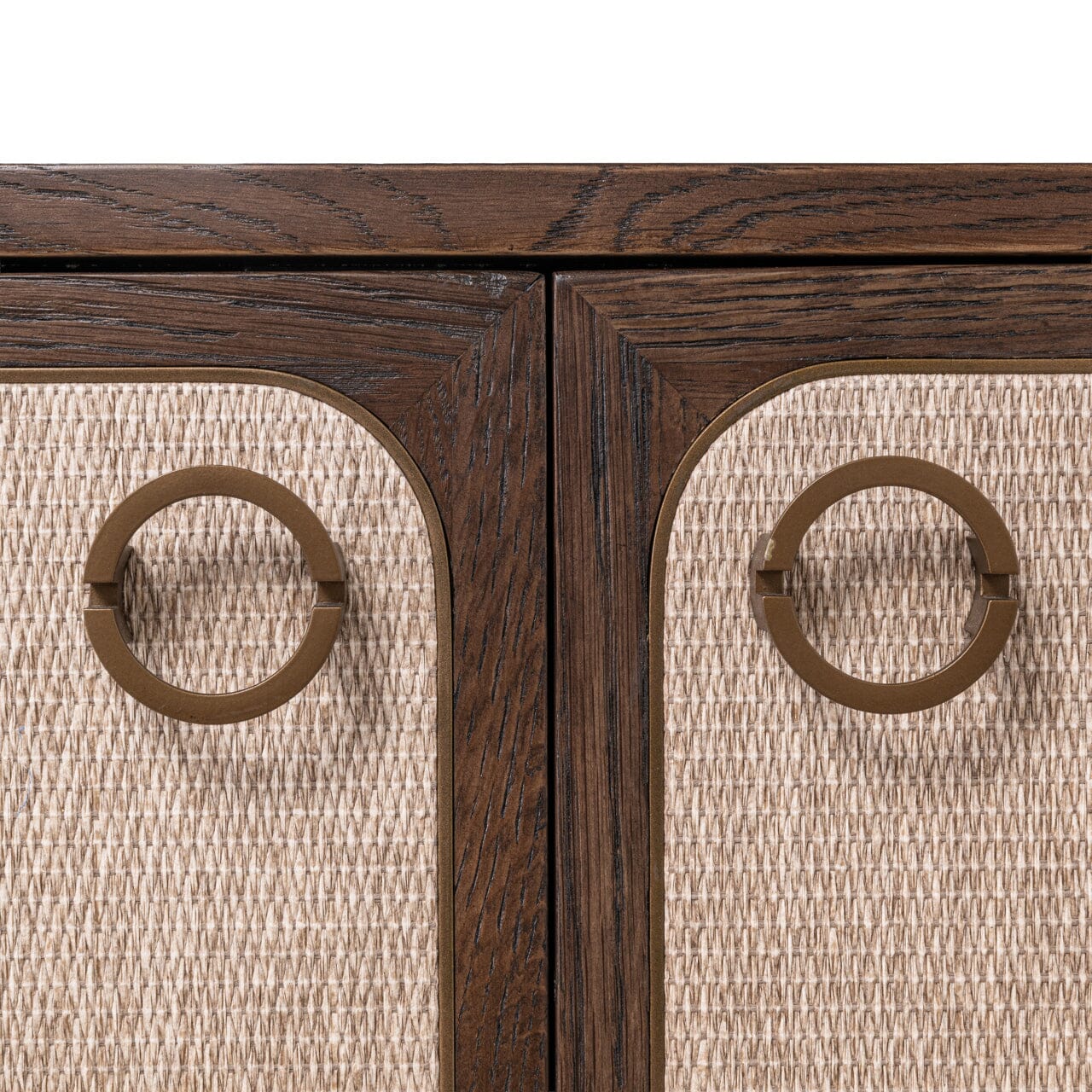 Alexandra Luxury Linen & Dark Brown Oak 4 Door Sideboard Furniture 