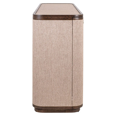 Alexandra Luxury Linen & Dark Brown Oak 4 Door Sideboard Furniture 