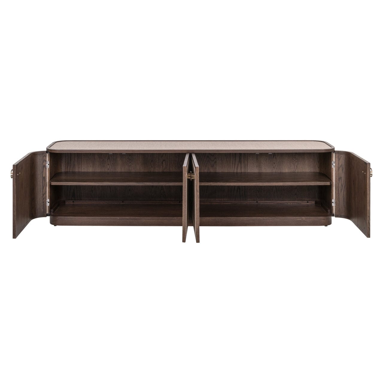 Alexandra Luxury Linen & Dark Brown Oak 4 Door TV Unit Furniture 