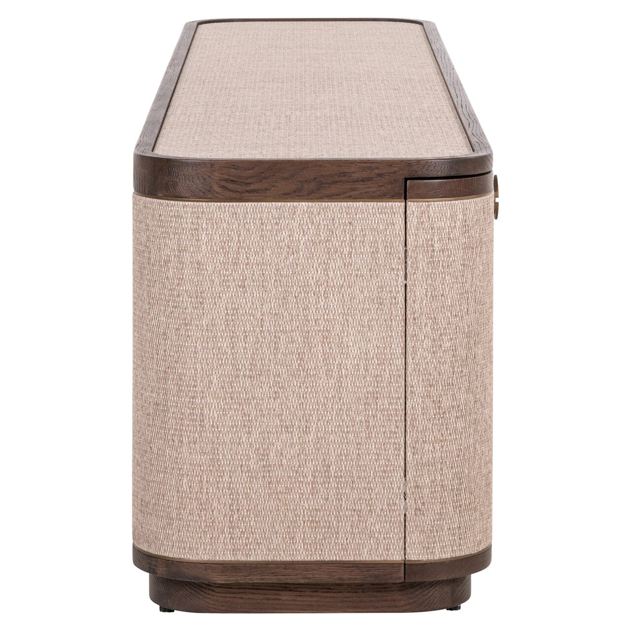 Alexandra Luxury Linen & Dark Brown Oak 4 Door TV Unit Furniture 