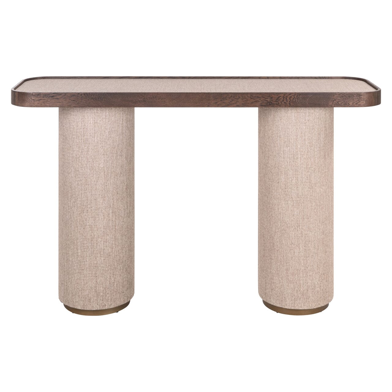 Alexandra Luxury Linen & Dark Brown Oak Console Table Furniture 