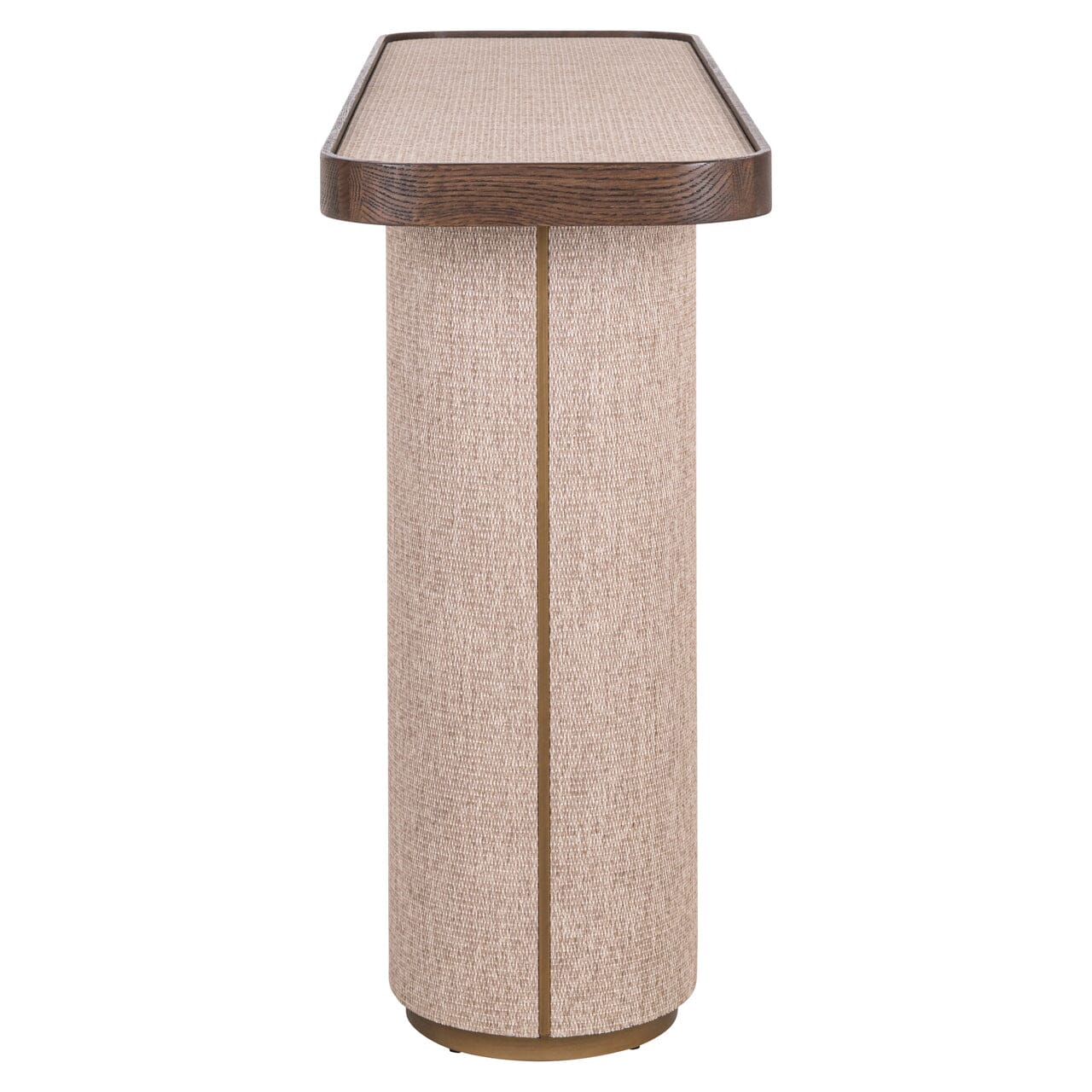 Alexandra Luxury Linen & Dark Brown Oak Console Table Furniture 