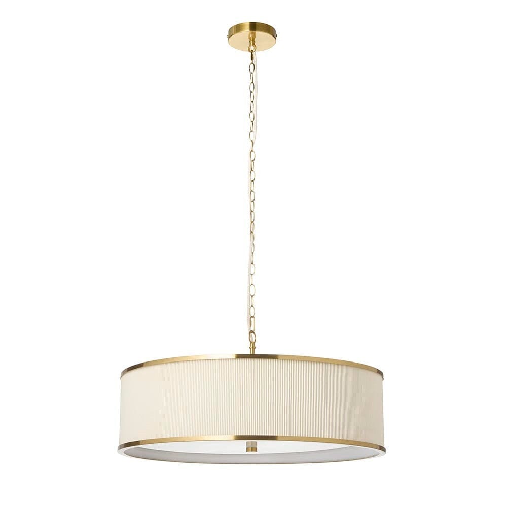 Alexis Cream Pleated & Gold 5 Light Ceiling Light Lighting 