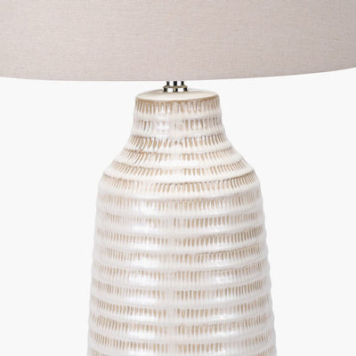 Alfama Neutral Ceramic Scratch Effect Table Lamp Lighting 