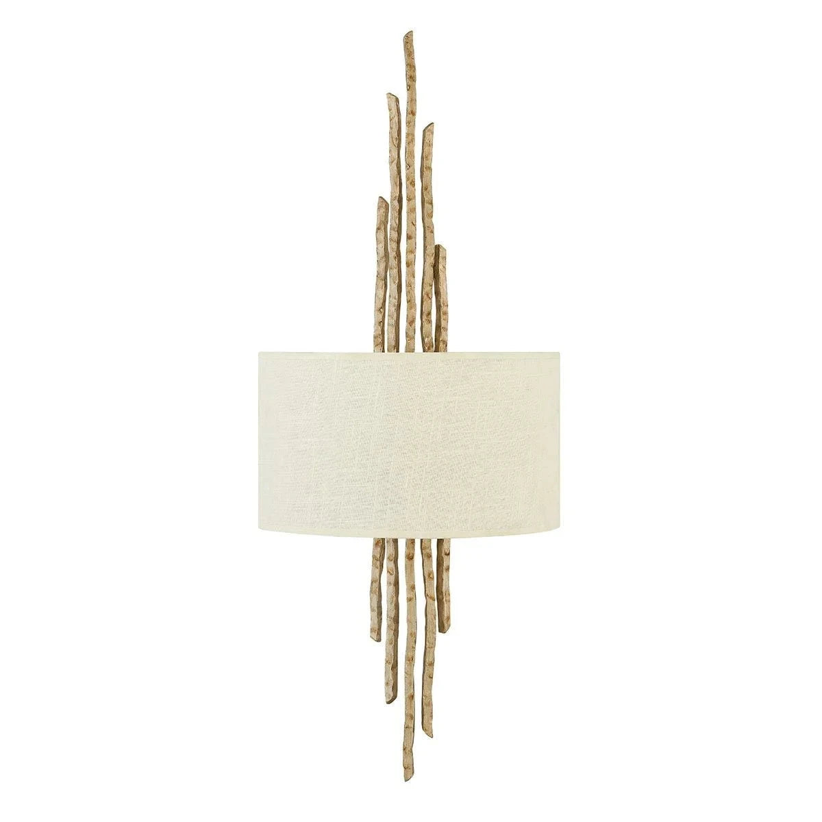 Alicia Champagne Gold Large Statement Wall Light with Neutral Shade Lighting 