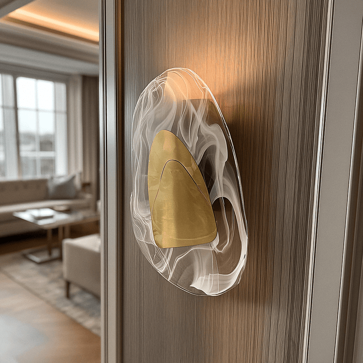 Alida Gold & Glass Marble Effect Abstract Wall Light Lighting 