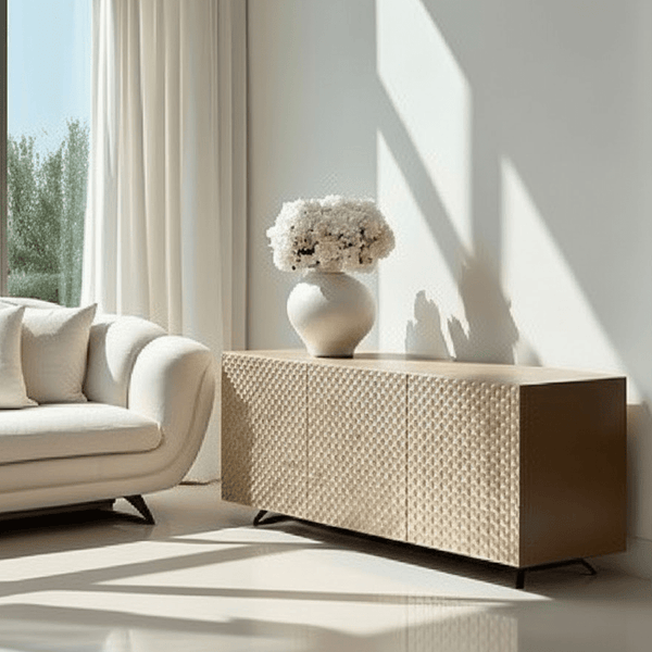 Alida Luxury Gold Geometric 4 Door Sideboard Furniture 