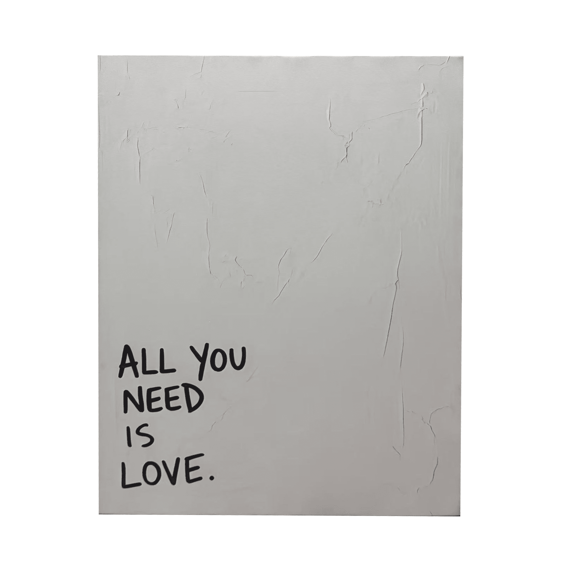 All you Need is Love' White Textured Canvas Wall Art Accessories 