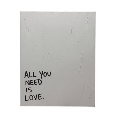 All you Need is Love' White Textured Canvas Wall Art Accessories 