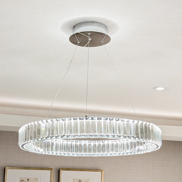 Alma Crystal Glass LED Ring Pendant Ceiling Light Lighting 