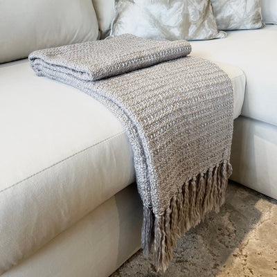 Almo Natural Textured Tasselled Throw Textiles 