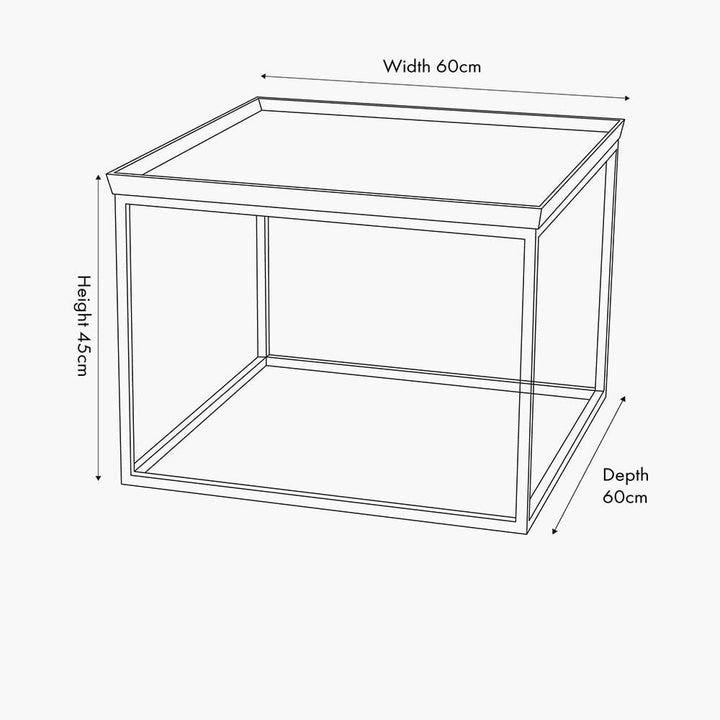 Alonzo Gold & Black Metal Square Coffee Table Furniture 