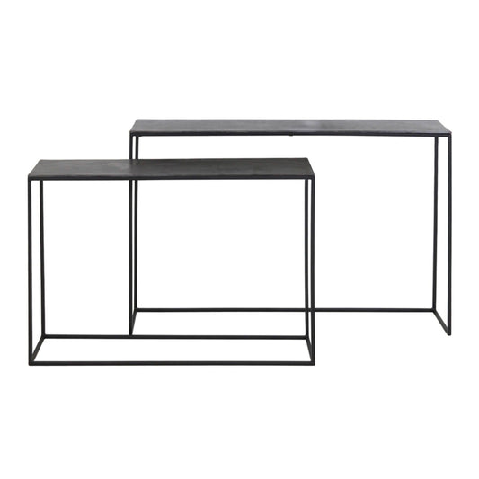 Alta Black Metal Nesting Console Tables - Set of 2 Furniture 