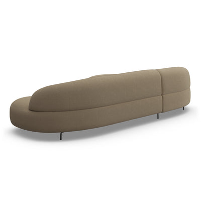 Alva Taupe Curved Left Hand Facing Chaise End Sofa Sofa 