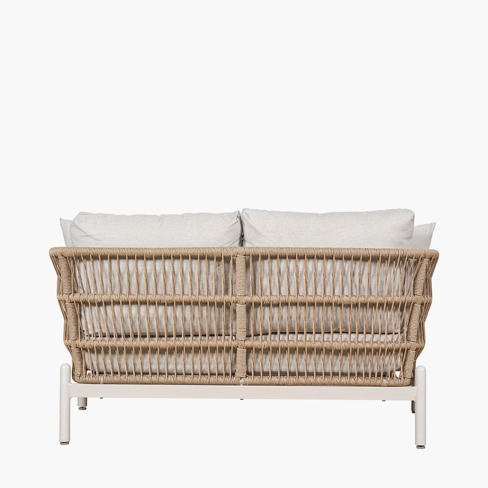 Amalfi Outdoor Cream & Natural Rope Weave 2 Seater Sofa Outdoor 