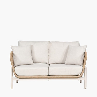 Amalfi Outdoor Cream & Natural Rope Weave 2 Seater Sofa Outdoor 