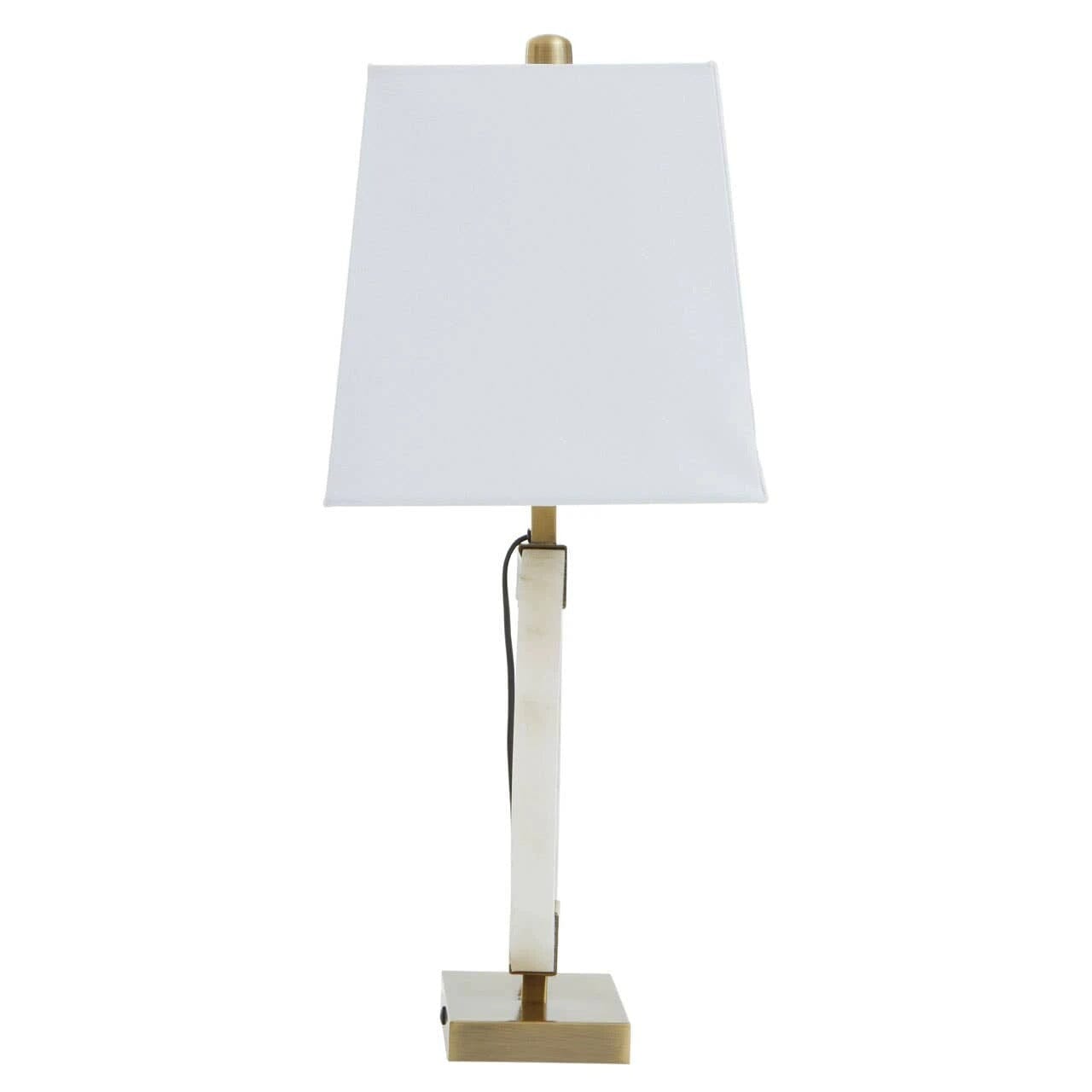 Amaris Marble Circular Lamp with Gold Details Lighting 