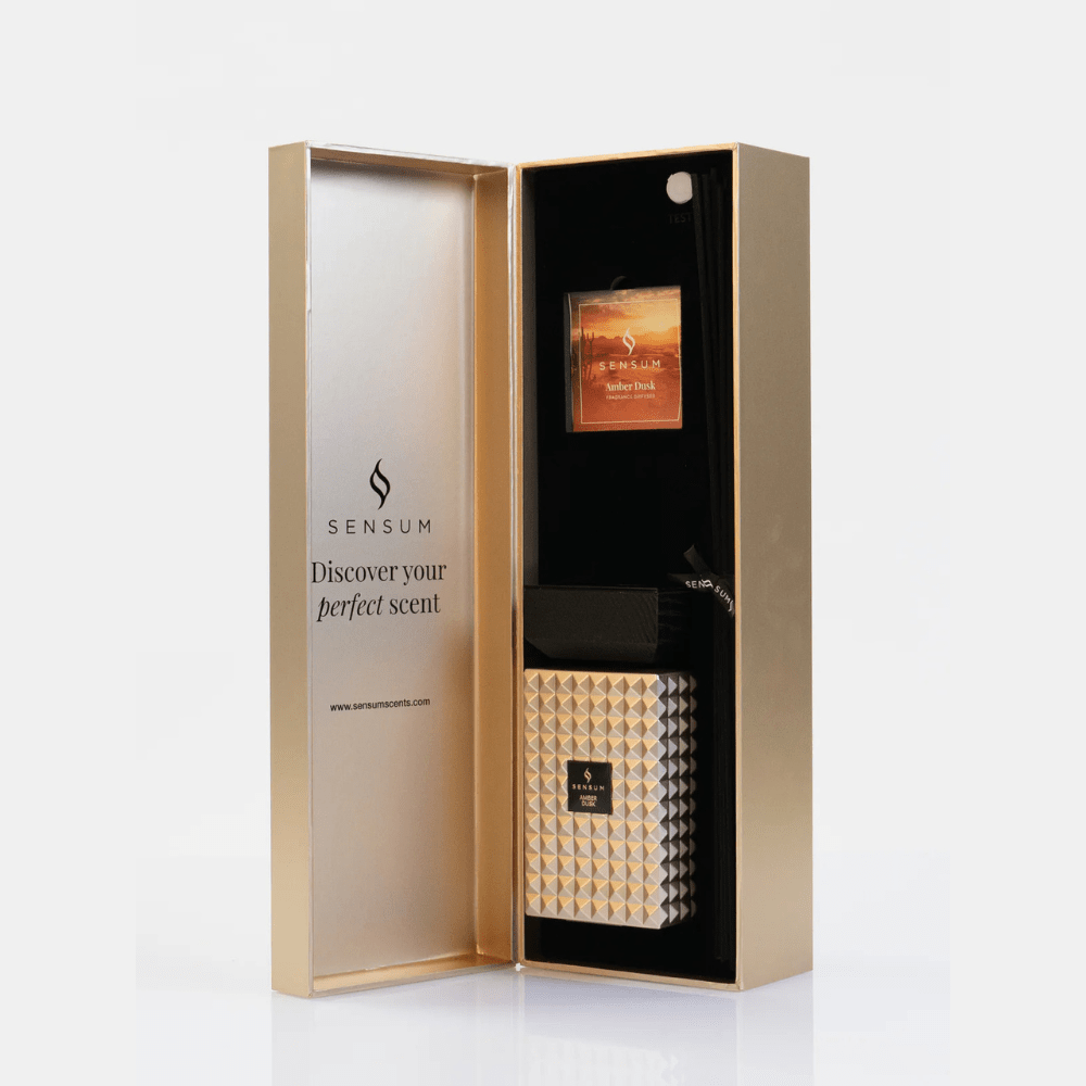 Amber Dusk Gold & Black Luxury Reed Diffuser - 500ml Fragrance 