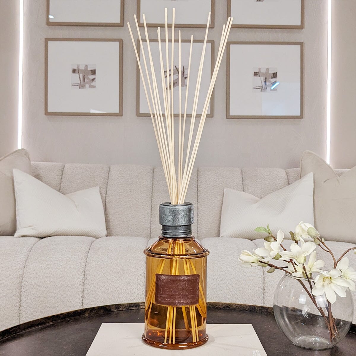 Amber Tinted Glass Leather Large Reed Diffuser- 1000ml – Rowen Homes