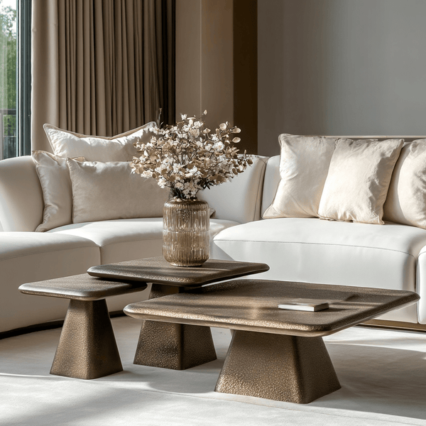 Ambrisse Antique Bronze Coffee Tables- Set of 3 Furniture 