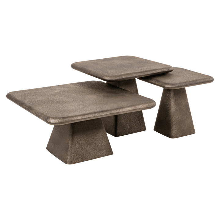 Ambrisse Antique Bronze Coffee Tables- Set of 3 Furniture 