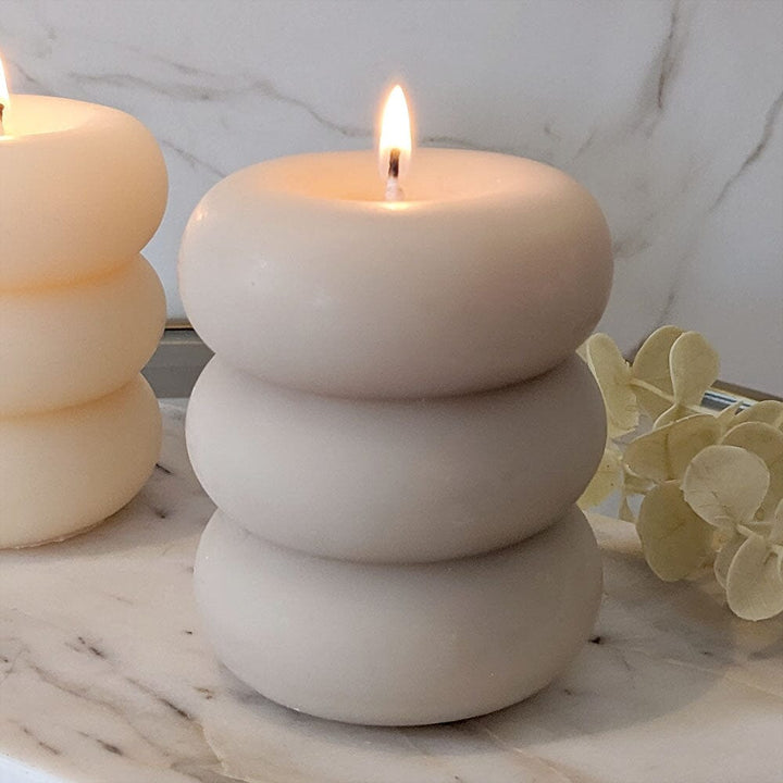 Amelia Taupe Mini 3 Tiered Candle Fragrance 