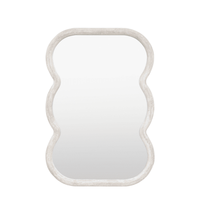 Amina White Concrete Effect Wave Effect Mirror Accessories 