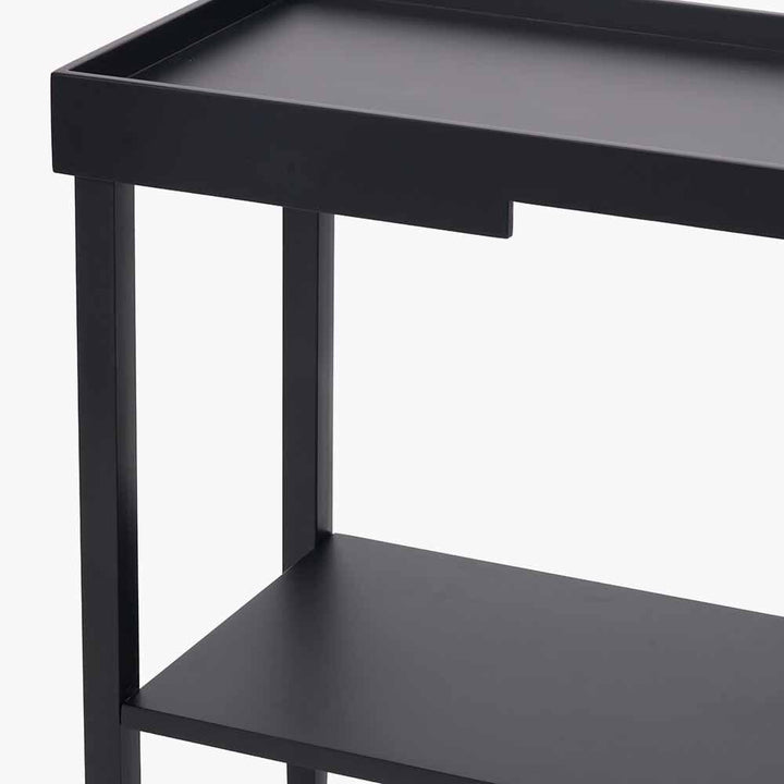 Amiya Black Wood Veneer Console Table Furniture 