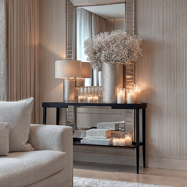 Amiya Black Wood Veneer Console Table Furniture 