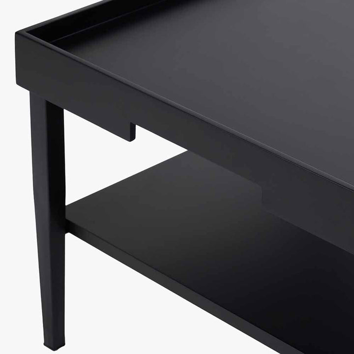 Amiya Black Wood Veneer Square Coffee Table Furniture 