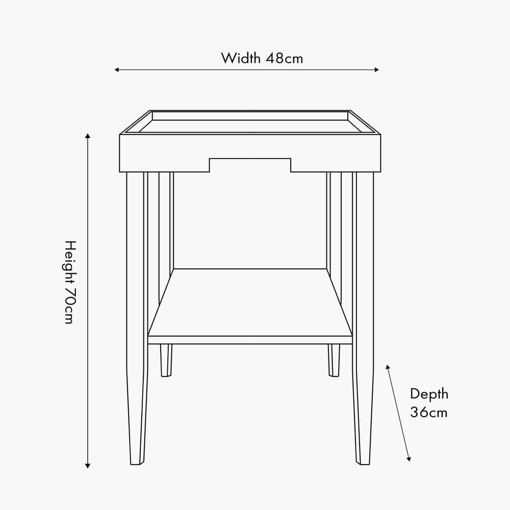 Amiya Black Wood Veneer Square Side Table Furniture 
