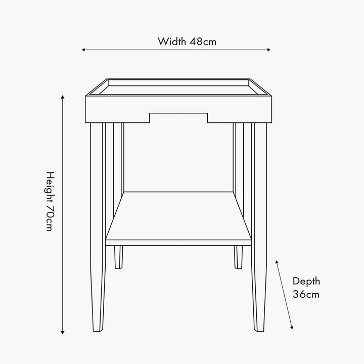 Amiya Black Wood Veneer Square Side Table Furniture 