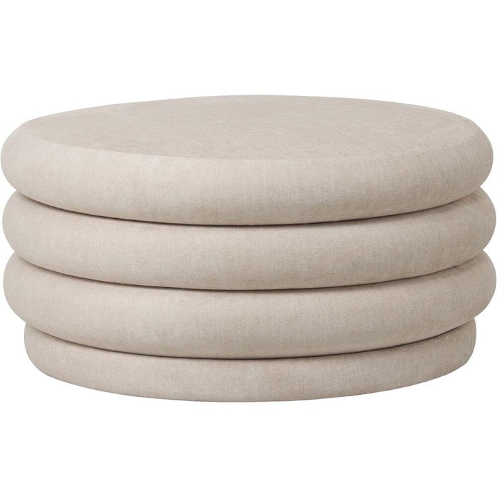 Amreli Curved Cream Large Storage Ottoman Footstool Furniture 