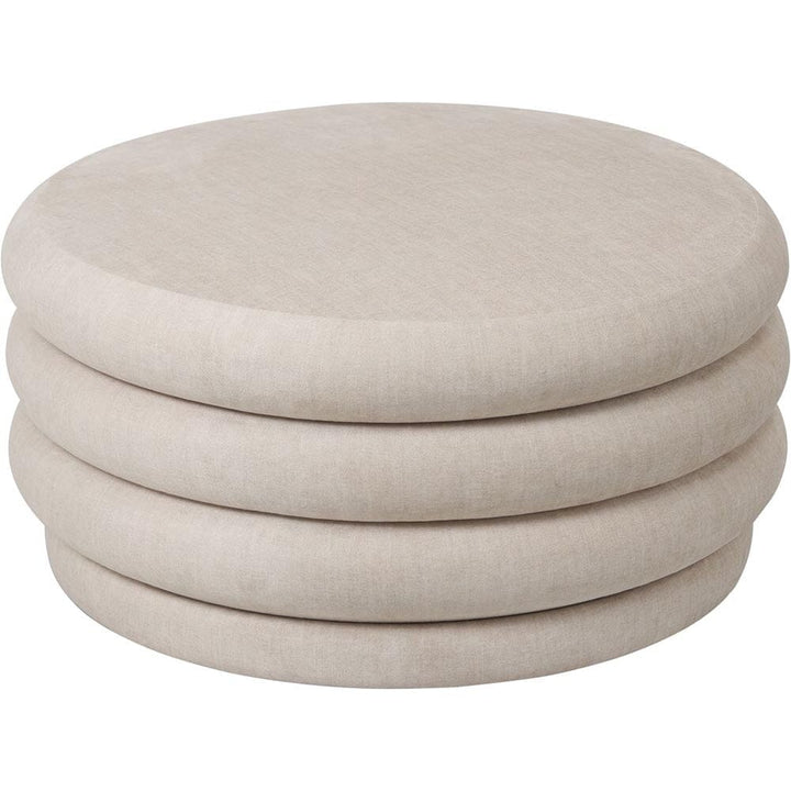 Amreli Curved Cream Large Storage Ottoman Footstool Furniture 