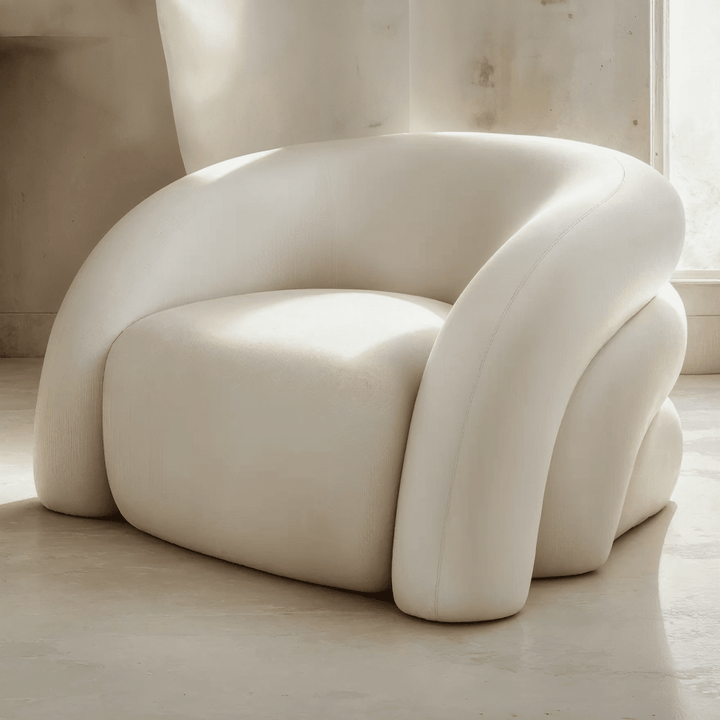 Amreli Curved Cream Snug Chair Furniture 