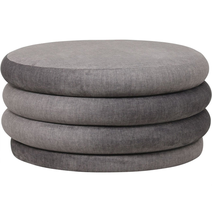 Amreli Curved Grey Large Storage Ottoman Footstool Furniture 