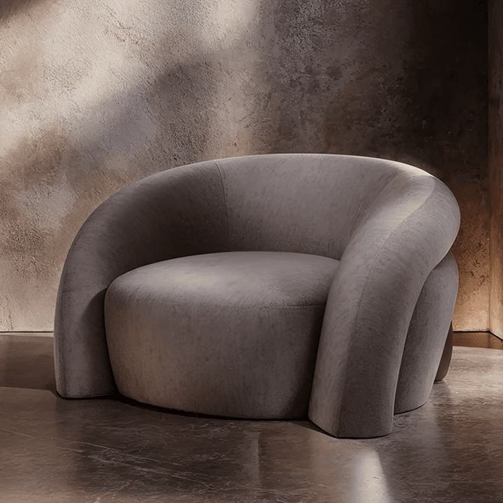 Amreli Curved Grey Snug Chair Furniture 