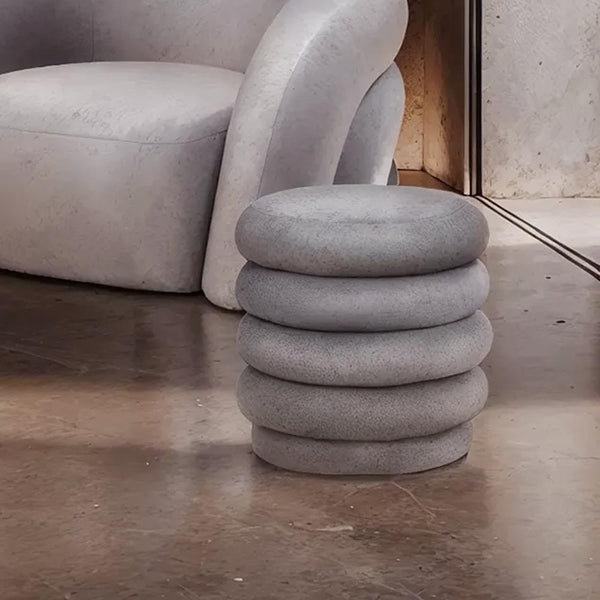 Amreli Curved Grey Upholstered Stool Furniture 