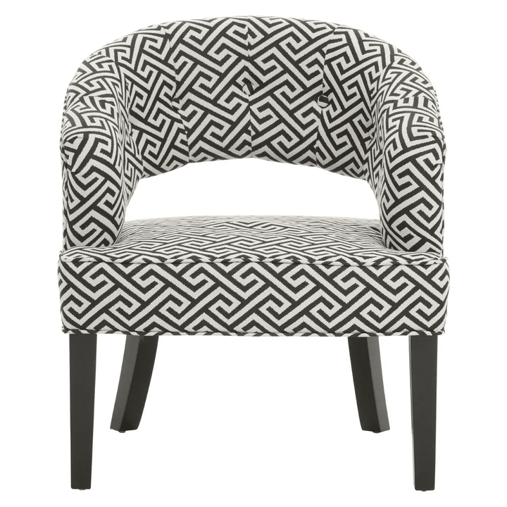 Andromeda Black & Cream Geometric Pattern Accent Chair Furniture 
